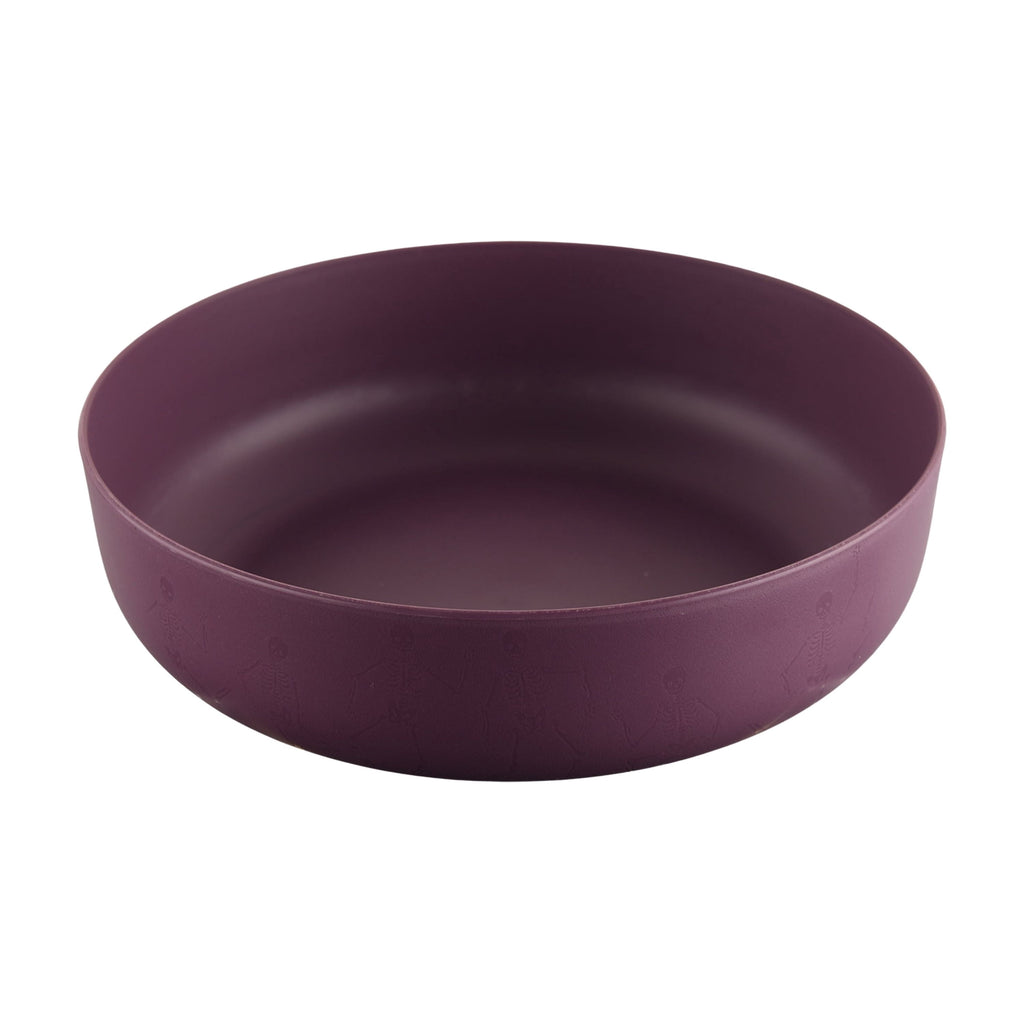 Mainstays 42 oz Round Plastic Dinner Bowl, Etched Bats, Black