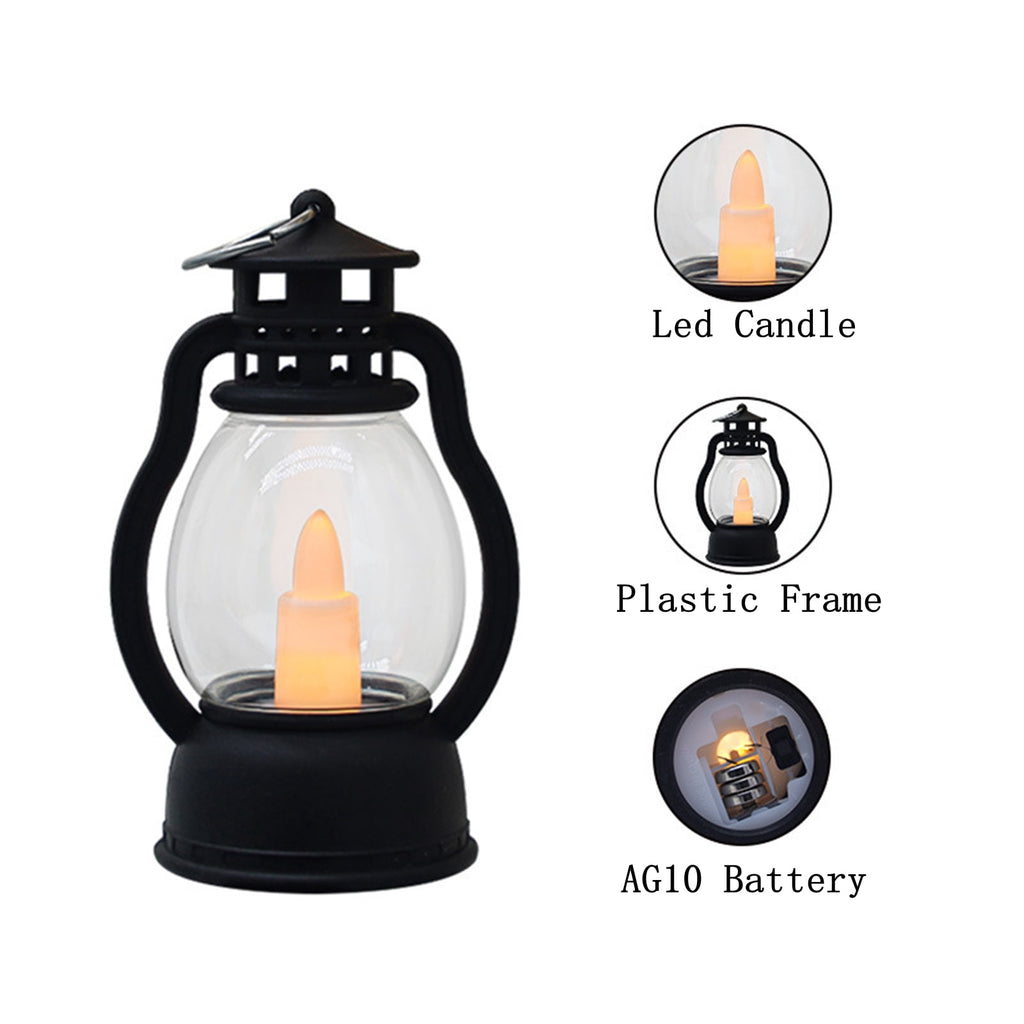 Djiypn Mini Lanterns 2Pack LED Small Lanterns Decorative Indoor Outdoor Hanging Lantern Decorative Candle Light Farmhouse Decor for Weddings Western Camping Party Halloween Christmas Decorations