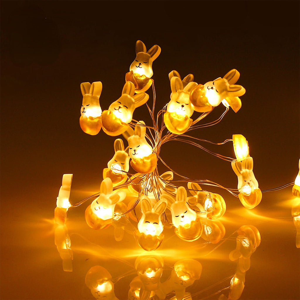Stijggn 10 Easter Lights Outdoor Easter Decor LED Bunny Lights Plug in Easter Lights String for Indoor Outdoor Spring Decor & Easter Decor