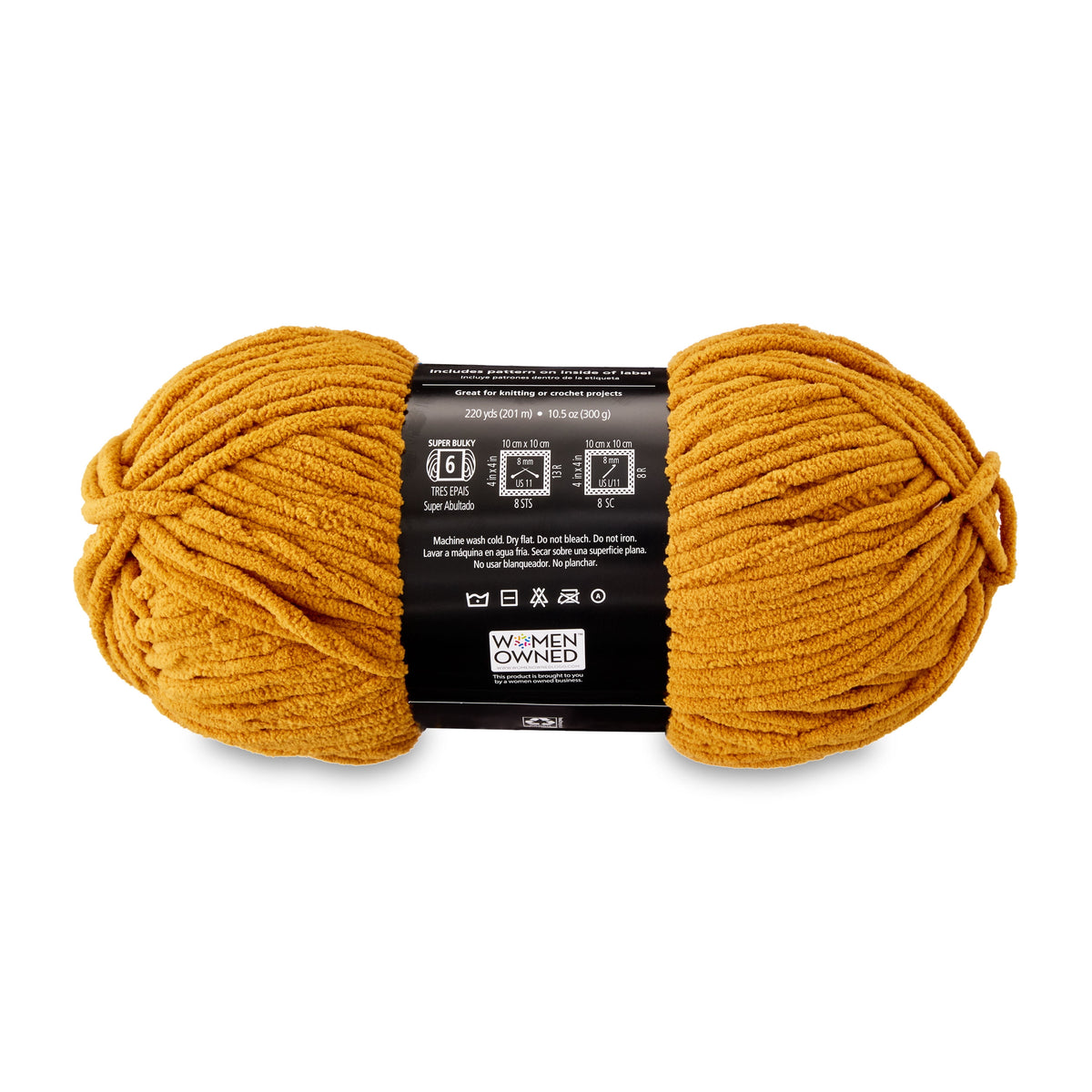 Mainstays Cozy Chenille Yarn, 220 yd, Arctic White, 100% Polyester, Bulky