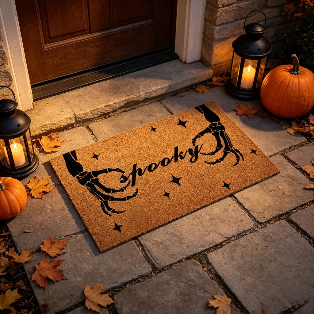 Halloween Ghost Door Mat, Cute Welcome Mat for Front Door Porch Entryway Haunted Outdoor Decor Spooky Decorative Entrance Doormat Non Slip Halloween Rug, 16" x 24"