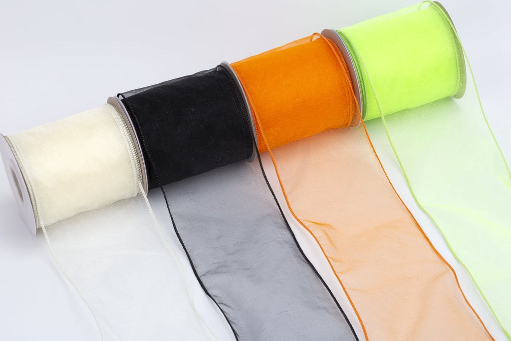 Joycrosso 1.5 Inch White Wired Organza Ribbon - 20 Yards Sheer Decorative Ribbon for Gift Wrapping, Wedding Decor, Christmas Tree, Crafts & DIY Projects
