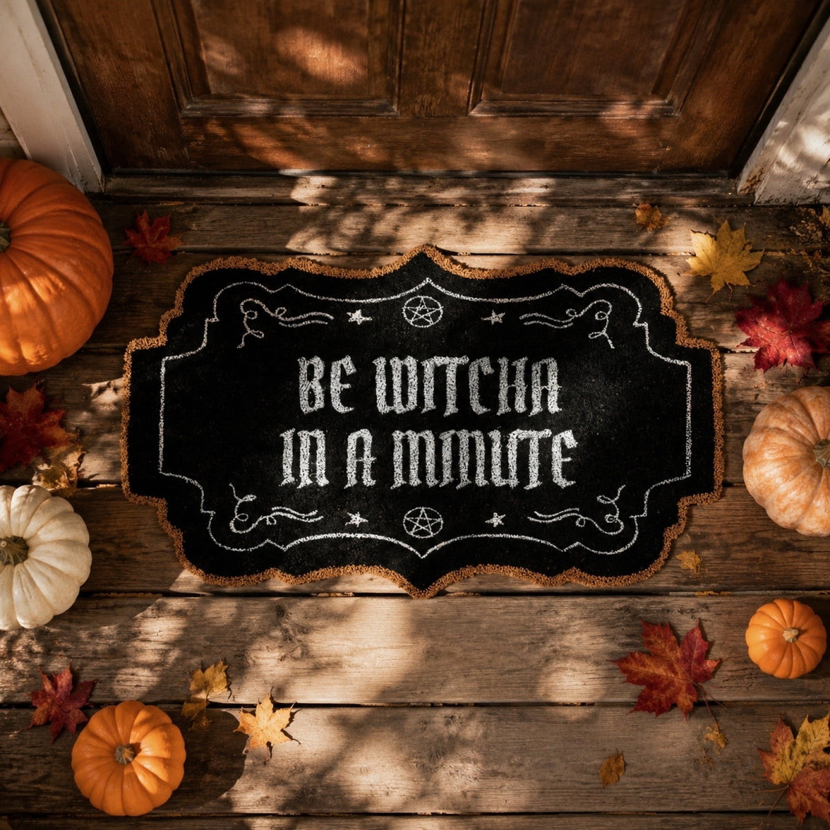 2026 Halloween Outdoor Decorations Halloween Ghost Doormat 50x80 Cm Black And Orange Checkered For Front Doors Porches And Holiday Decorations