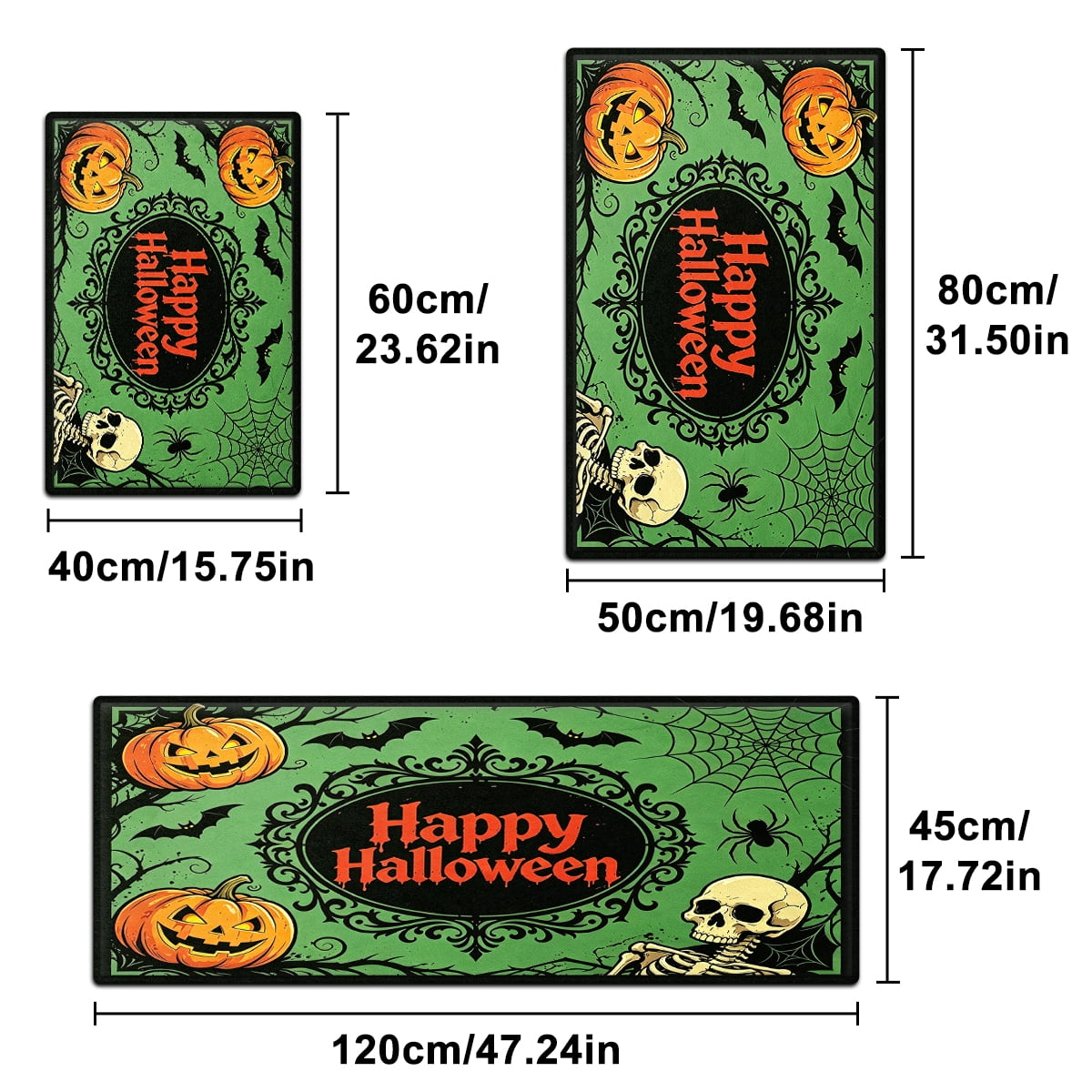 YIMEIS Halloween Pumpkin Lanterns 1Pc Flannel Mat and Kitchen Rugs,Soft Non-slip,Perfect for Home Bathroom