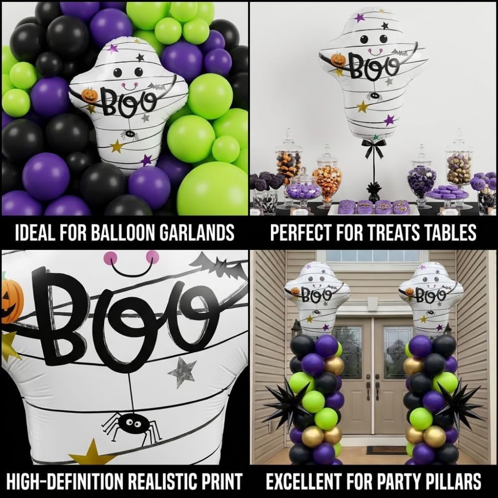 PMU Halloween Flying Ghost 24 Inch Mylar-Foil Balloon (10/pkg) Pkg/1