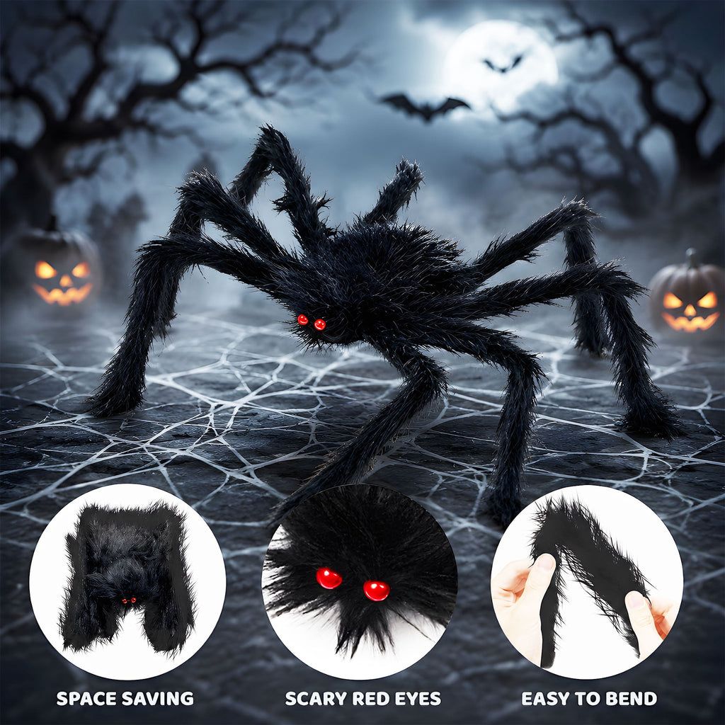 DAYBETTER Halloween Spider Web Lights, 5FT Giant Spider, 250 LED Holiday Lights, Remote Control Waterproof for Indoor Outdoor Yard Party Halloween Decorations (Purple & Orange)