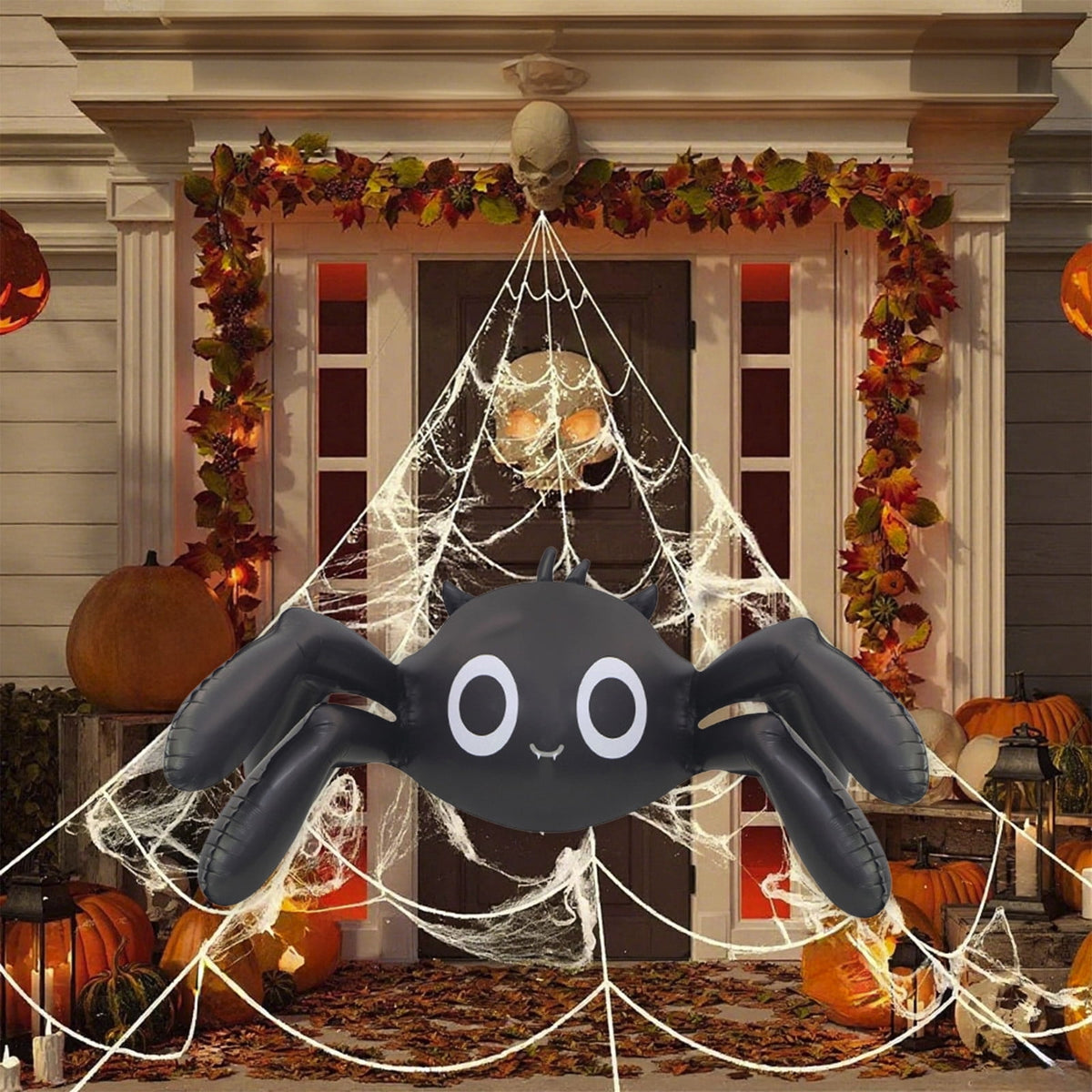 TaTaai Gift Spider Foil Balloon, Large Cute 6-Legged Black Spider Design Mylar Balloon for Spooky Trick-or-Treating, Decorations, and Halloween Party Supplies