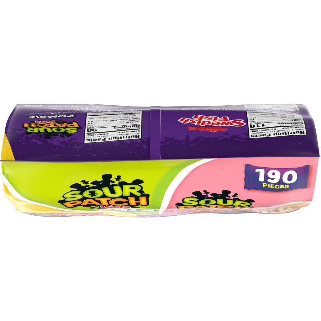 SOUR PATCH KIDS and SWEDISH FISH Soft & Chewy Halloween Candy Variety Pack, 190 Bags