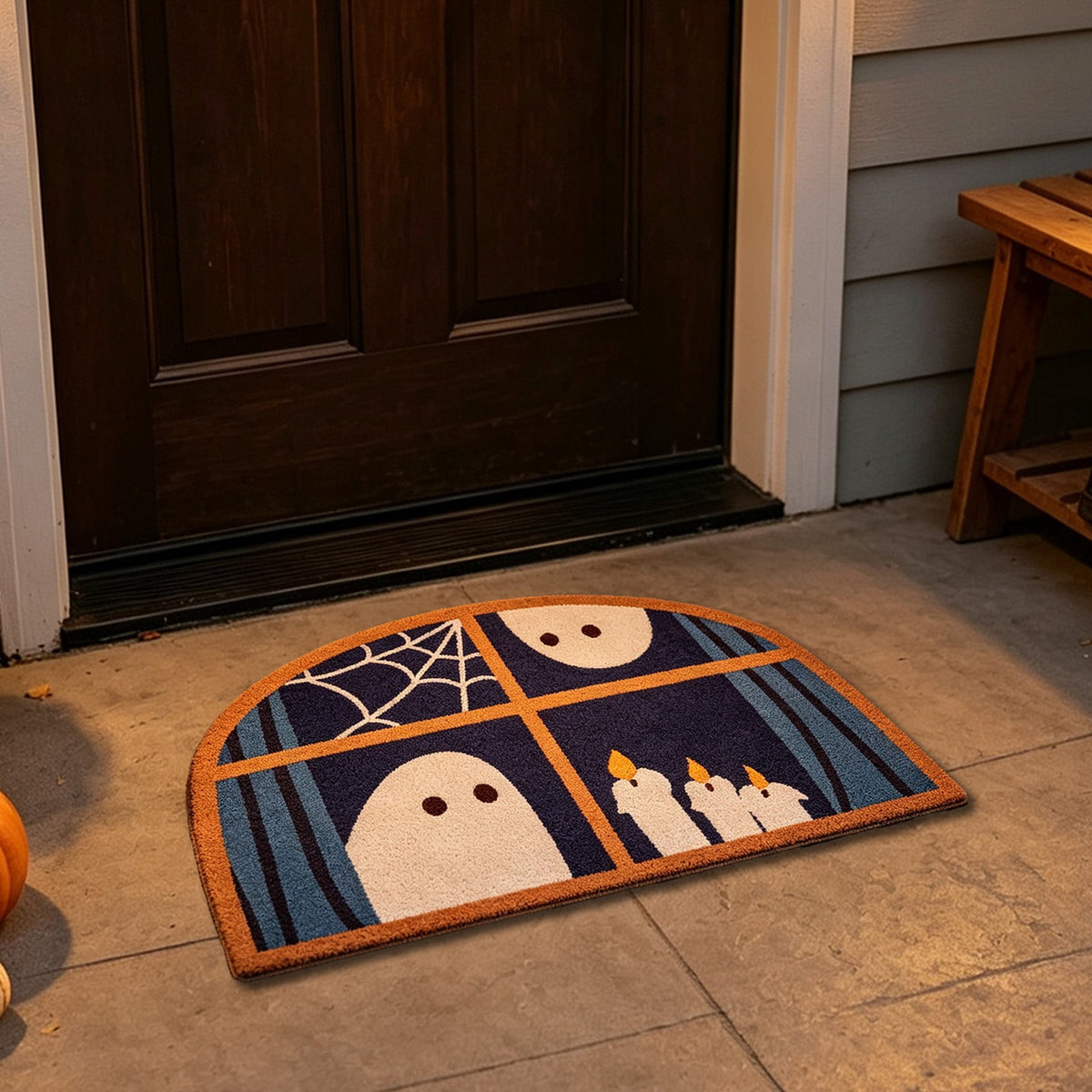 Yhmxh Halloween Bathroom Rugs, Halloween Pumpkin Bath Mats, Farmhouse Halloween Rugs for Bathroom Decorations for The Home, Holiday Cute Pumpkin Decor Non-Slip 15.7x23.6 Inches