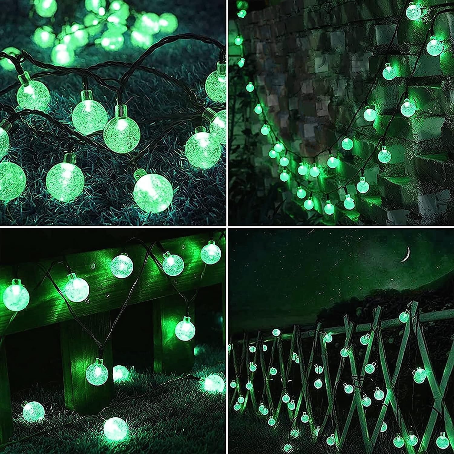 LINLIN Solar Crystal Ball String Lights,Waterproof LED Bubble Globe Solar Fairy Lights 8 Mode Ball String Lights for Bistro Garden Yard Home Party Wedding Christmas Decoration