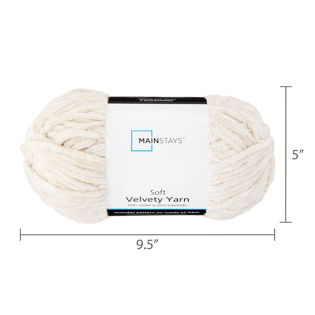 Mainstays Soft Velvety Yarn, 315 yd, Light Blue, 100% Polyester