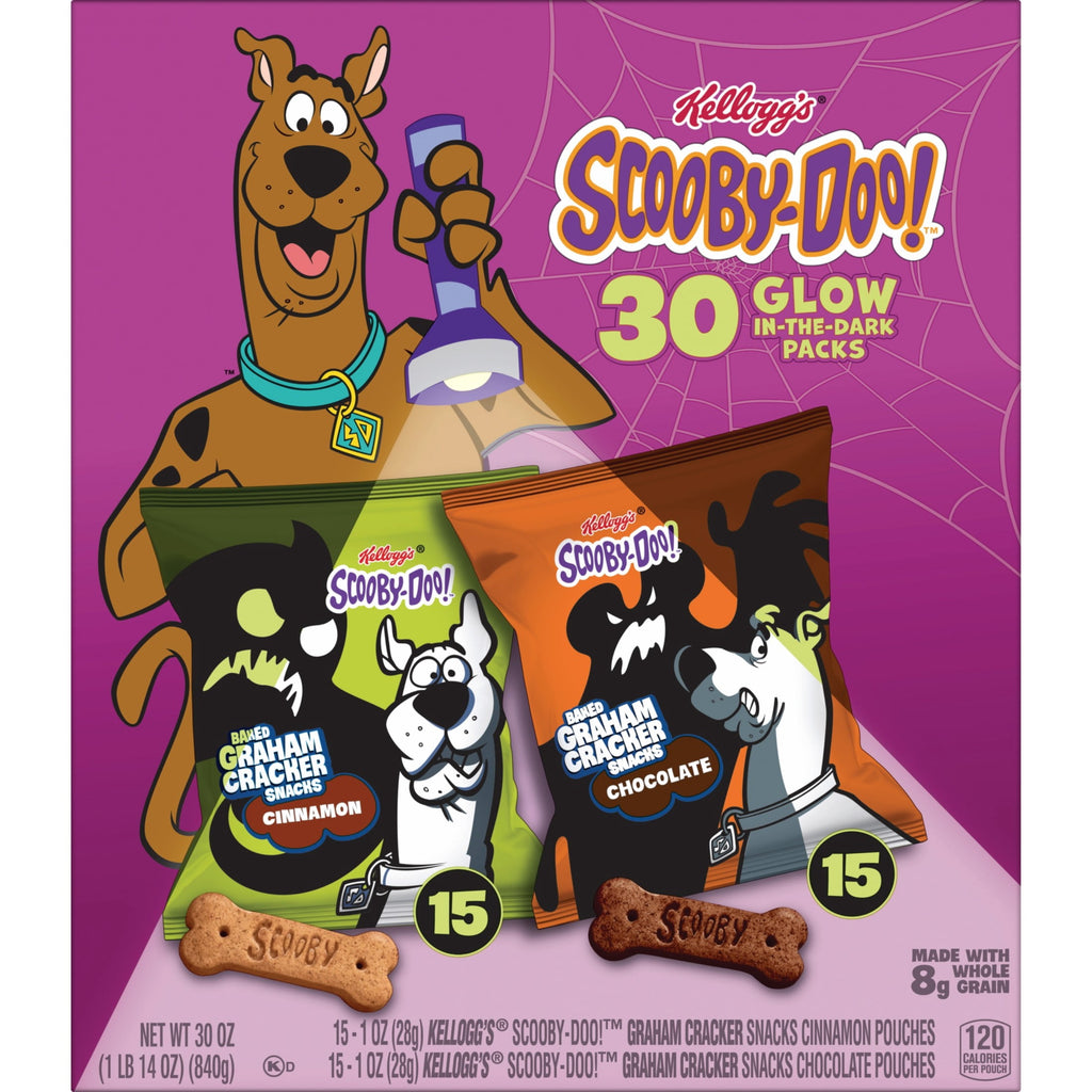 Kellogg's SCOOBY-DOO! Variety Pack Graham Snacks, Halloween Snacks, 30 Count