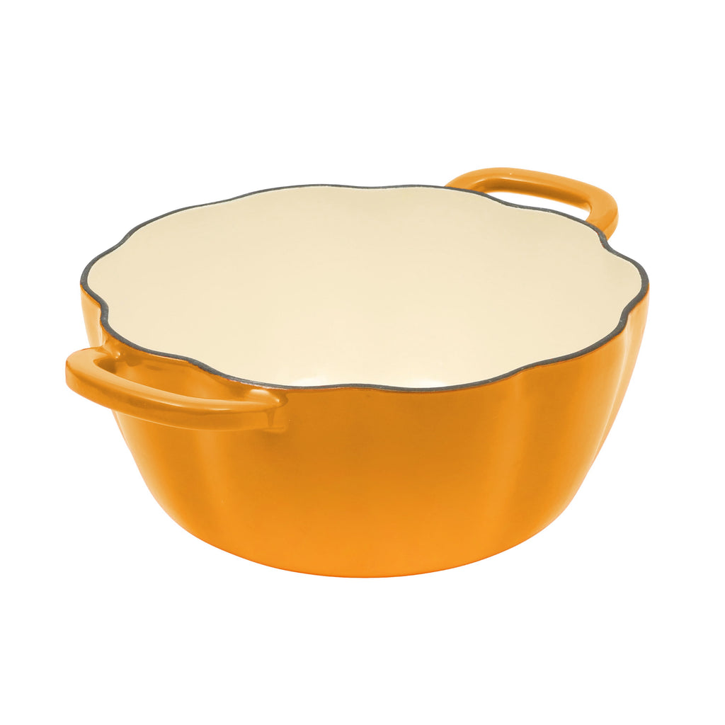The Pioneer Woman 3.5-Quart Pumpkin Enameled Cast Iron Dutch Oven, Linen