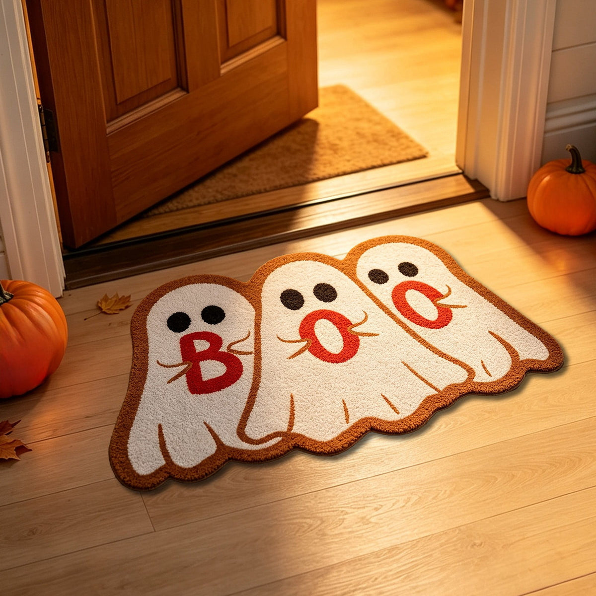 Yhmxh Halloween Bathroom Rugs, Halloween Pumpkin Bath Mats, Farmhouse Halloween Rugs for Bathroom Decorations for The Home, Holiday Cute Pumpkin Decor Non-Slip 15.7x23.6 Inches