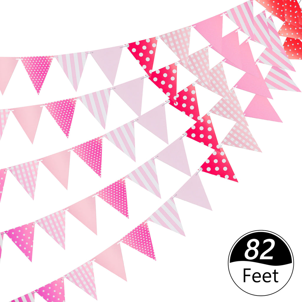 Tripumer 120 Pcs Triangle Flag Banner String for Halloween Decorations 164ft Birthday Hanging Flag for Birthday Party Mardi Gras Outdoor Event Decorations - Black+White+Orange