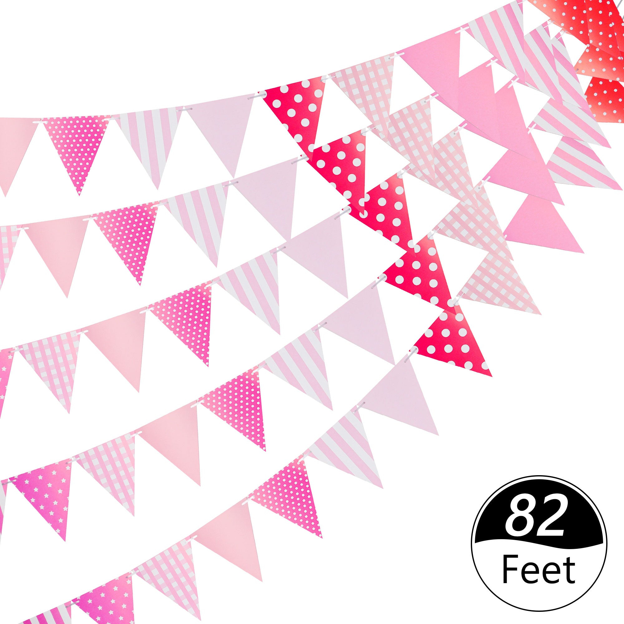Tripumer 120 Pcs Triangle Flag Banner String for Halloween Decorations 164ft Birthday Hanging Flag for Birthday Party Mardi Gras Outdoor Event Decorations - Black+White+Orange