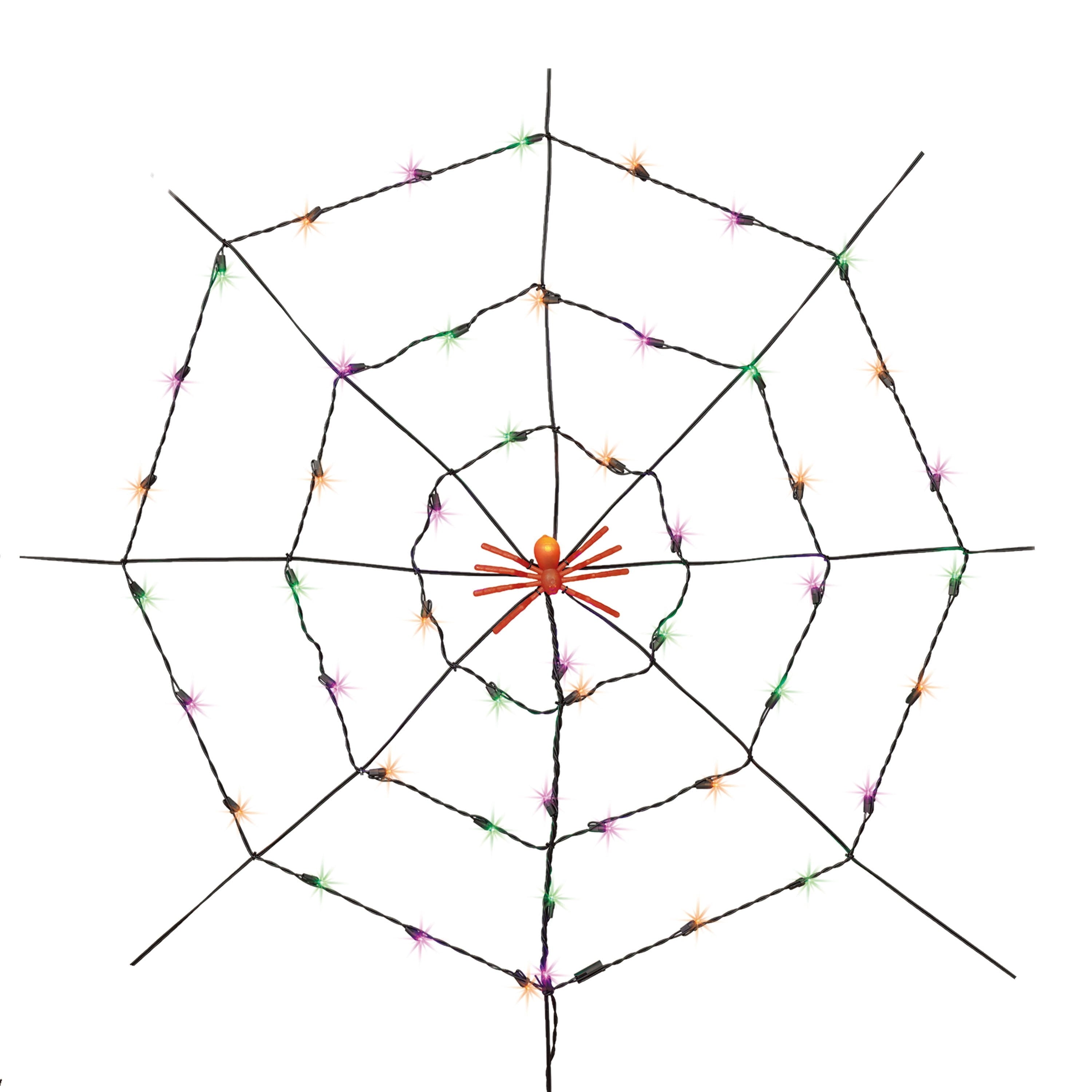 Indoor/Outdoor 50-Count LED Spider Web Lights, Multicolor, 5', Halloween by Way To Celebrate