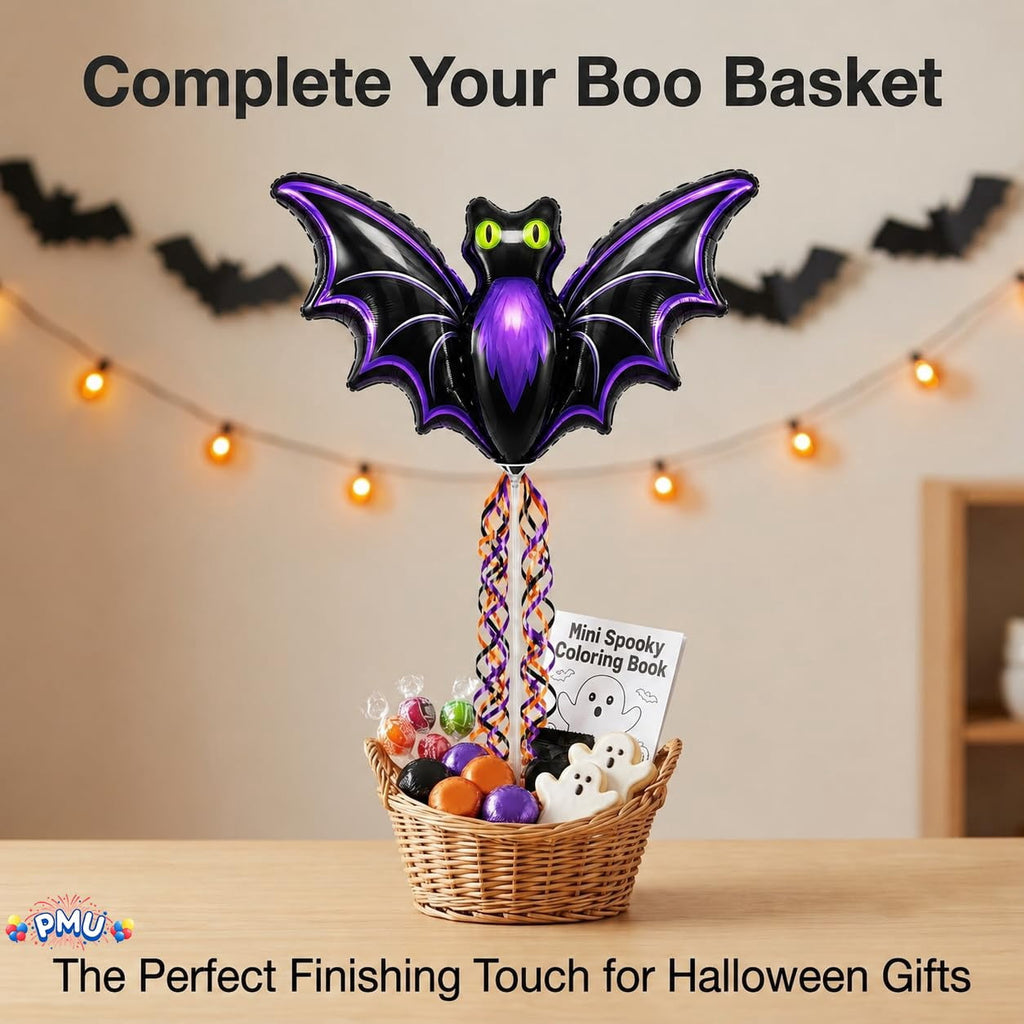 PMU Halloween Pre-Inflated Balloons "Whimsical Pumpkin" 9 Inch Air-Filled Pre-inflated with a Cup and a Stick (1/Pkg) Pkg/1