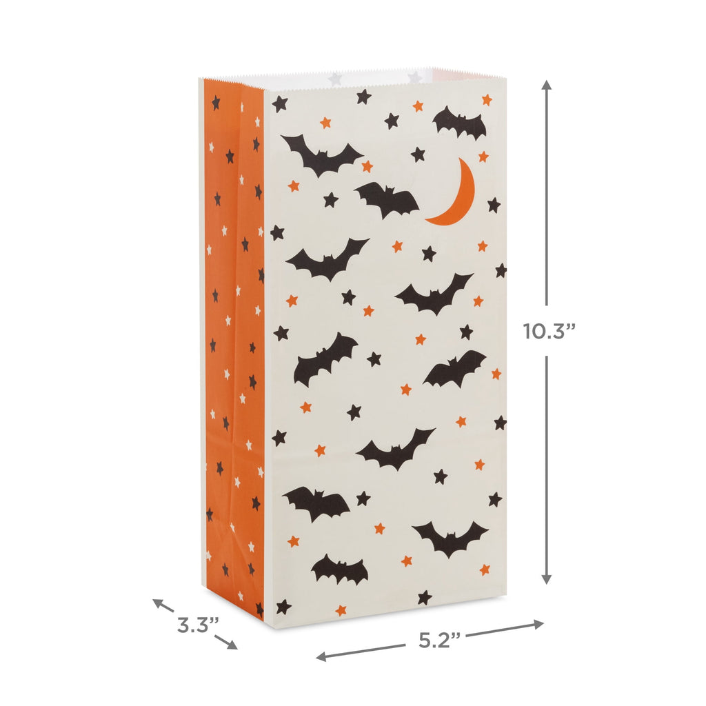 Hallmark Small Halloween Goodie Bags (Black Bat and Orange Star), 12 Count