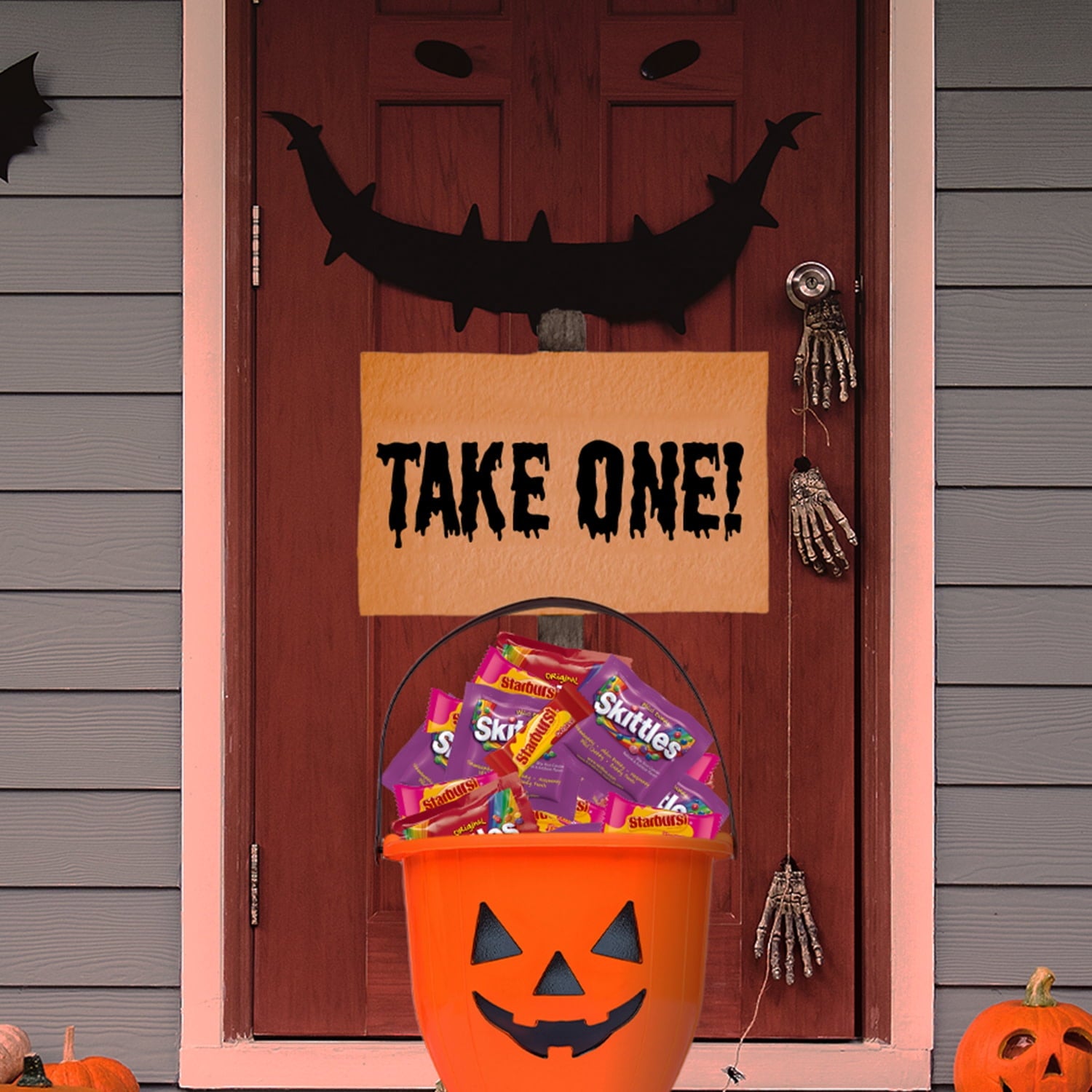 Skittles & Starburst Fun Size Chewy Halloween Candy Variety Pack - 105 Ct Bulk Bag