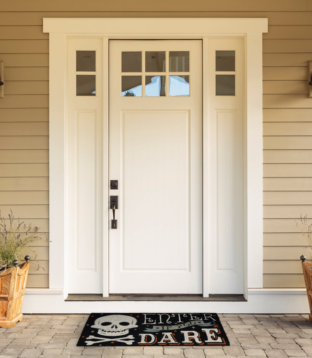 DII Decorative Halloween Welcome Doormat, Front Door Décor, 17x29", Jack-O-Lantern