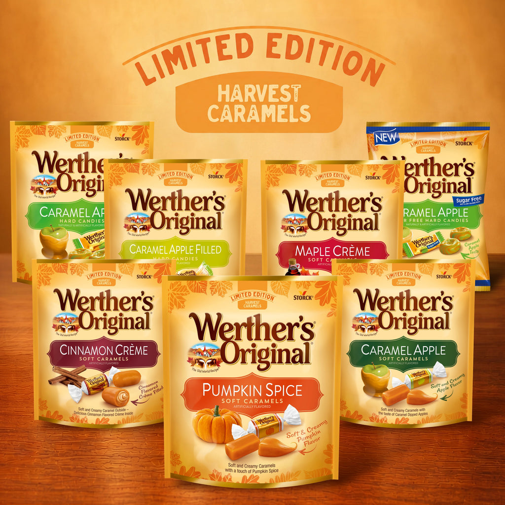 Werther's Original Limited Edition Fall Harvest Pumpkin Spice Soft Caramels, 8.57 oz Bag