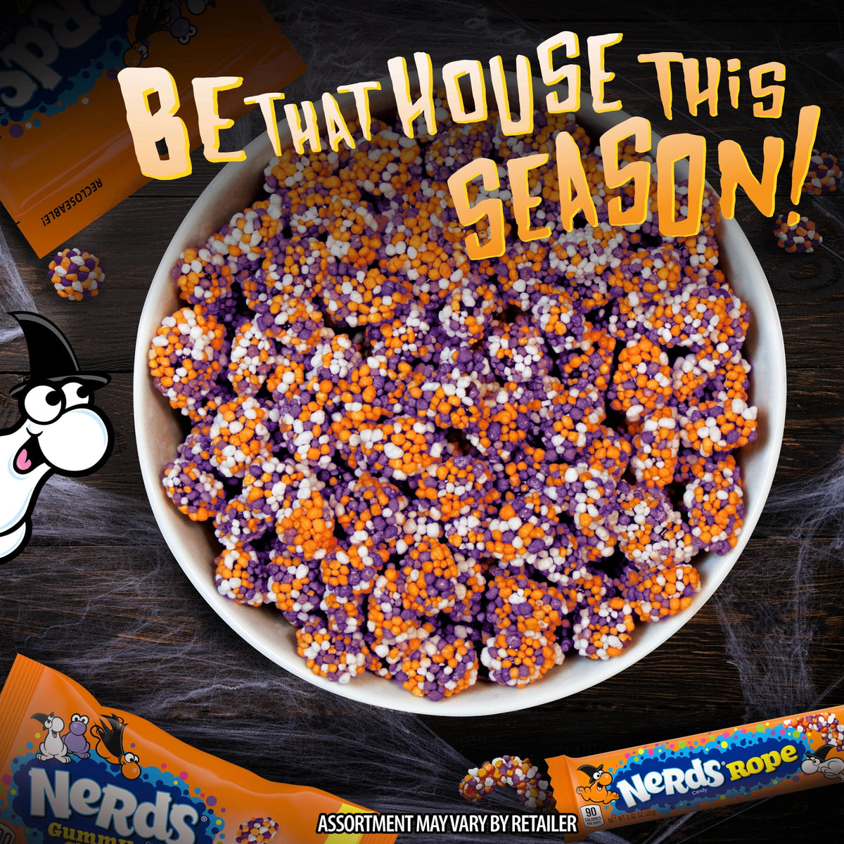 Nerds Spooky Gummy Clusters, Halloween Candy, Nerds Gummy Candies, 8 Ounce Treat Resealable Pouch