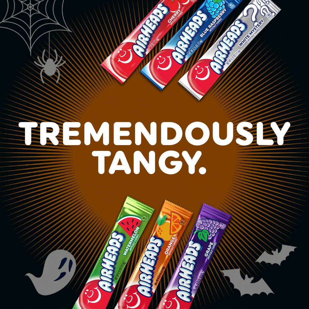 Airheads Halloween Chewy Candy Bars, Assorted, Nut Free, Regular Size, 33oz, 60 Count