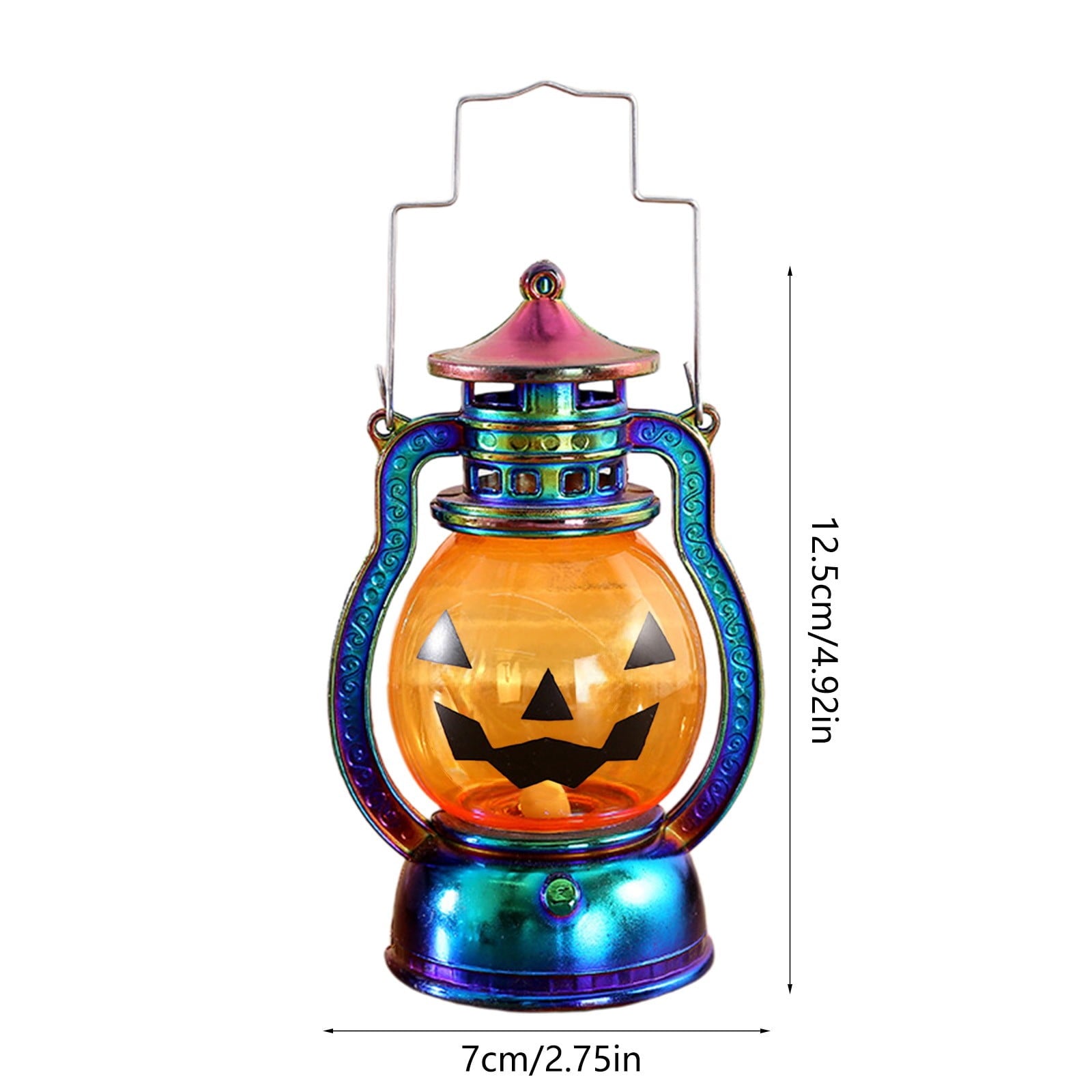 Black Halloween Mini LED Lantern Table Centerpiece 5.1 Inch for Indoor Decor, 2 Inch, 5 cm