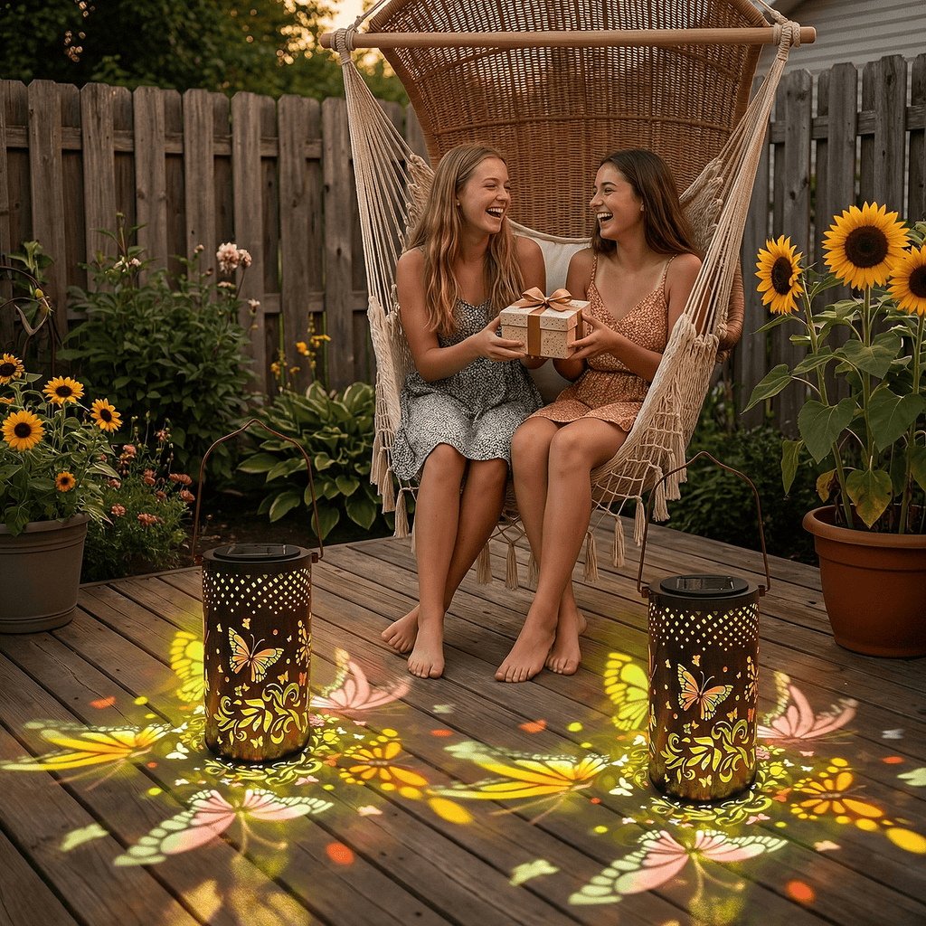 Colorful Solar Lanterns IP65 Outdoor Waterproof, Mother's Day Gifts for Women Mom Grandma - LED Colorful Sunflower Solar Lights Metal Hanging Lantern for Patio Yard Porch