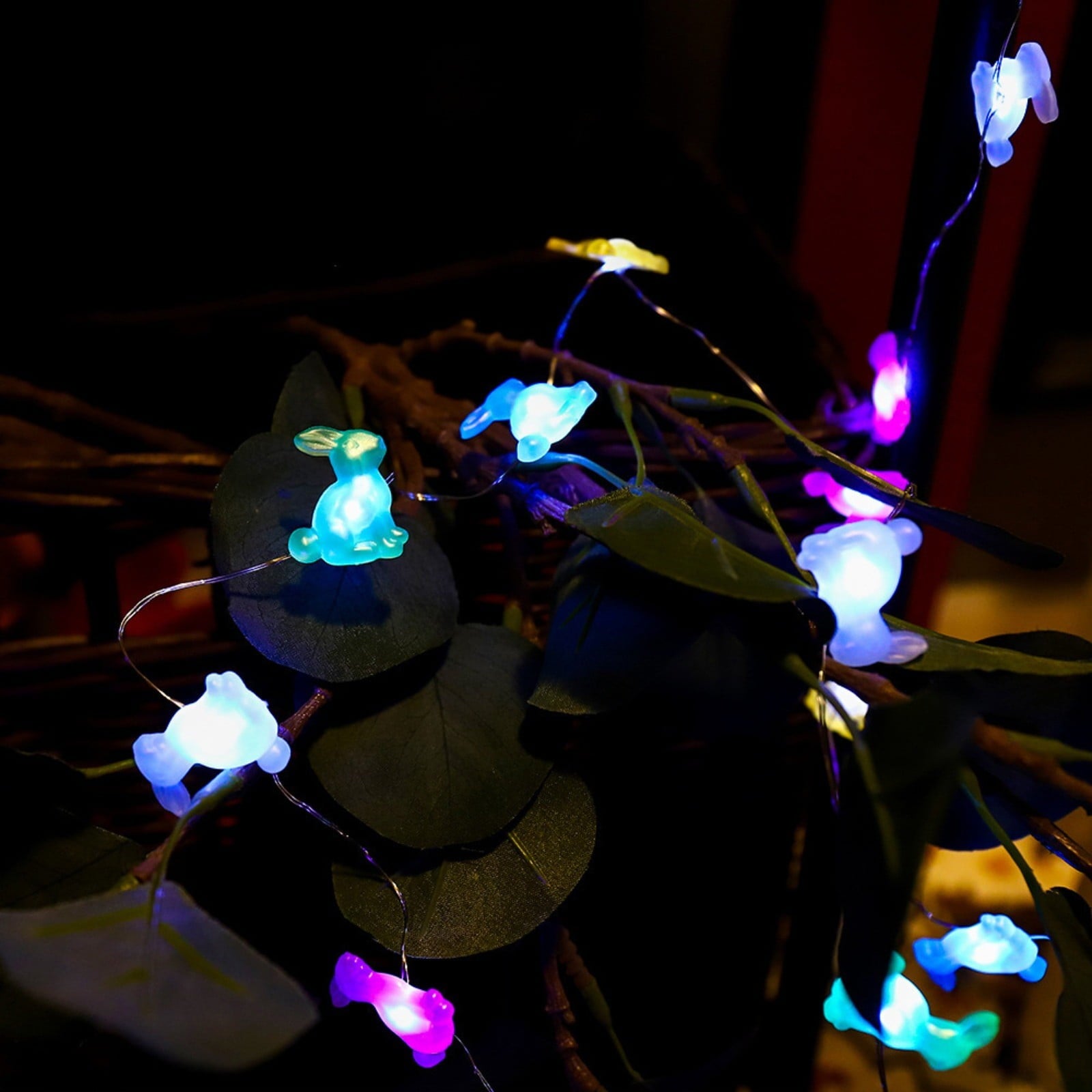 Stijggn 10 Easter Lights Outdoor Easter Decor LED Bunny Lights Plug in Easter Lights String for Indoor Outdoor Spring Decor & Easter Decor