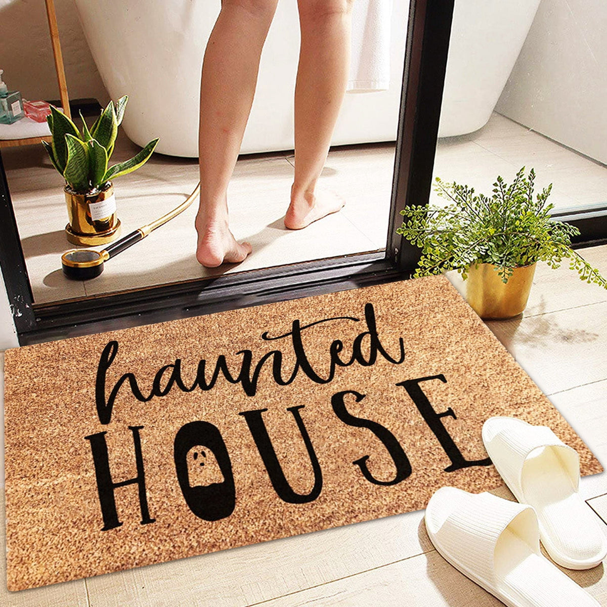 JLFNYA Halloween Rug,15.7*24inch Checkered Rug,Rug Halloween Fall Door Mat Cotton Washable Area Rugs Door Mat Outdoor Entrance for Front Porch Entryway Fall Farmhouse