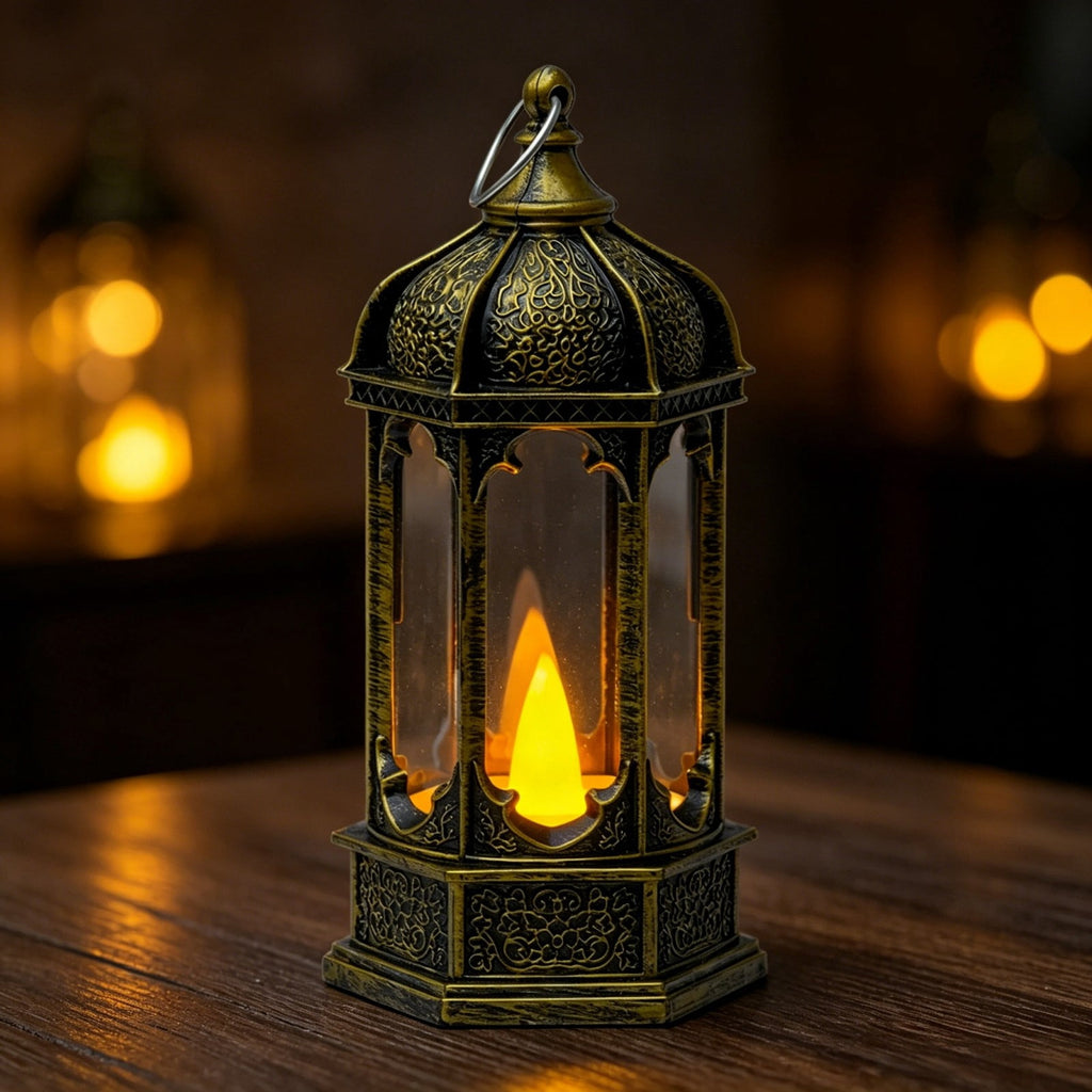 Djiypn Mini Lanterns 2Pack LED Small Lanterns Decorative Indoor Outdoor Hanging Lantern Decorative Candle Light Farmhouse Decor for Weddings Western Camping Party Halloween Christmas Decorations