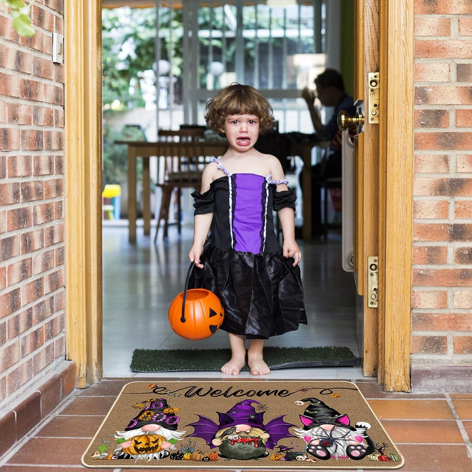 ASKETAM Halloween Doormat Indoor/Outdoor Non-Slip Carpet 19.5" x 31.3" (Gnome)