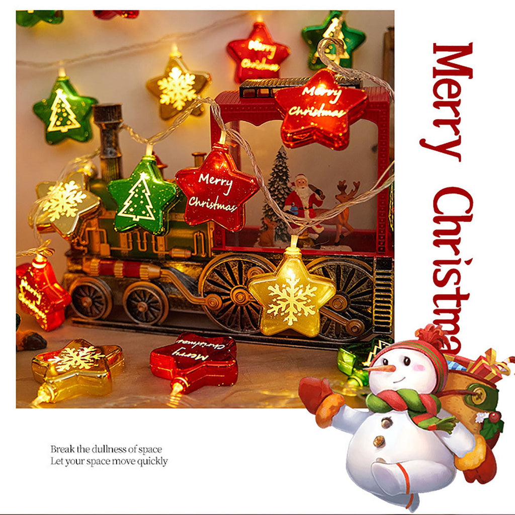 Stijggn Christmas String Lights Outdoor Christmas Decorations LED Xmas Warm White Lights Hanging Decors Battery Operated Indoor Window Lights for Yard and Patio Christmas Decor