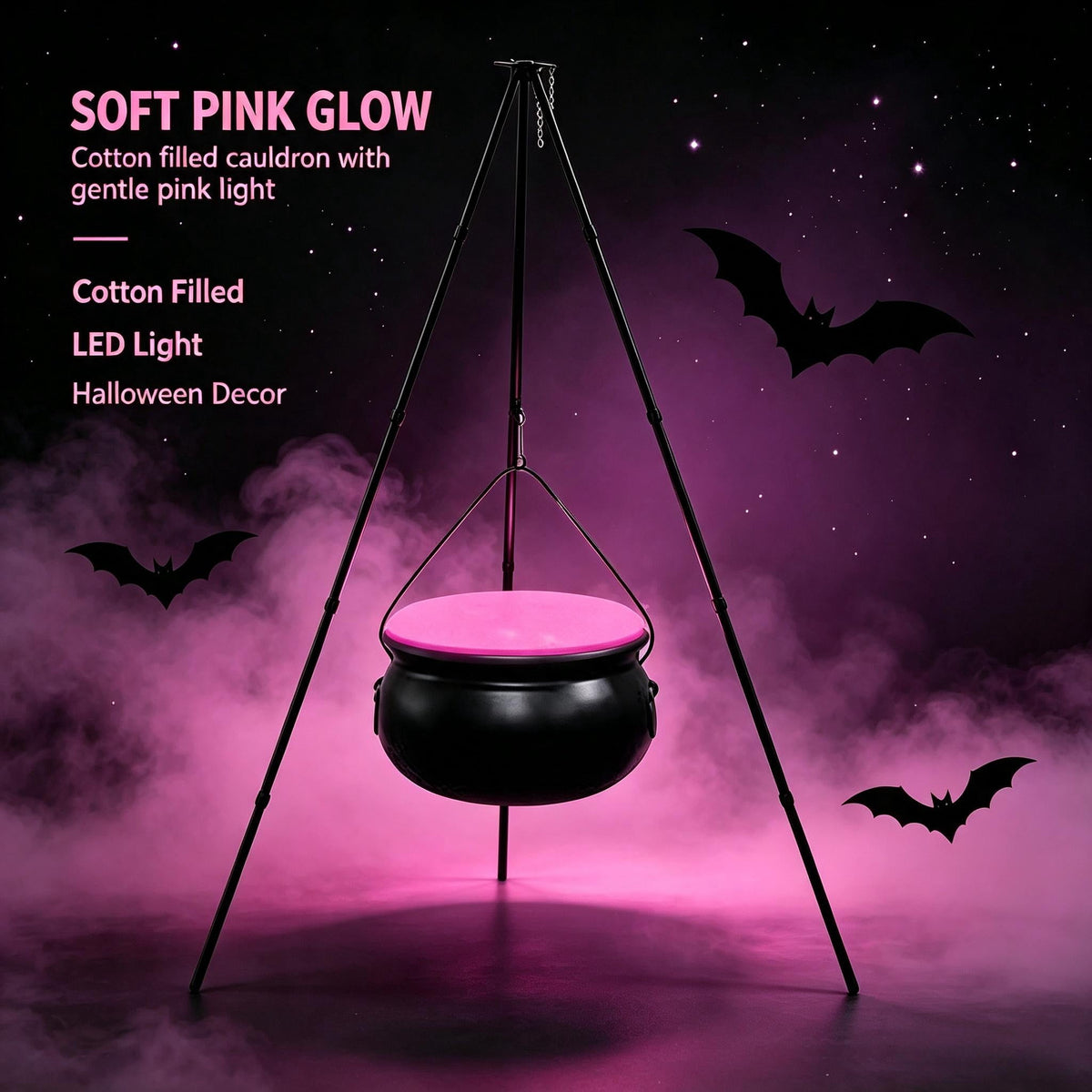 Muecwrye Halloween Decorations Outdoor, Halloween Clearance! Halloween Witches Cauldron with Lights, DIY Bubbling Cauldron Set Decor for Home Porch Outside, Halloween Party Supplies( Without Tripod)