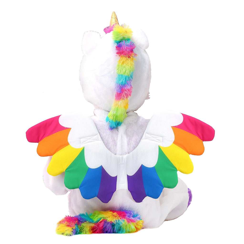 Joyfy Unicorn Costume for Kids Toddlers, One Piece Jumpsuit with Wings and Star Wand for Girls Halloween Dress Up Party 0-7 Years