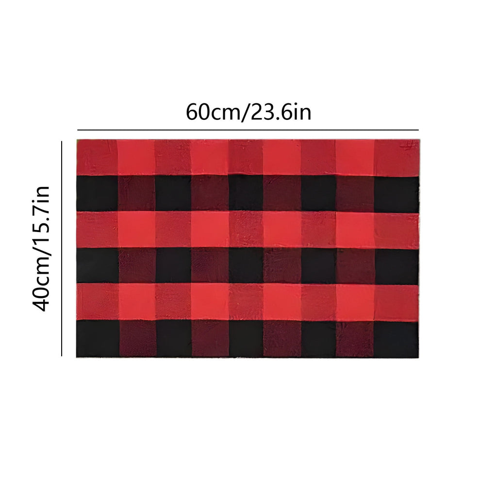 JLFNYA Halloween Rug,15.7*24inch Checkered Rug,Rug Halloween Fall Door Mat Cotton Washable Area Rugs Door Mat Outdoor Entrance for Front Porch Entryway Fall Farmhouse