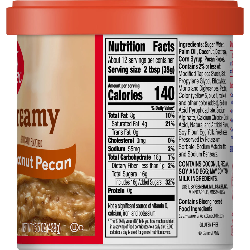 Betty Crocker Rich and Creamy Coconut Pecan Frosting, Gluten Free, 15.5 oz