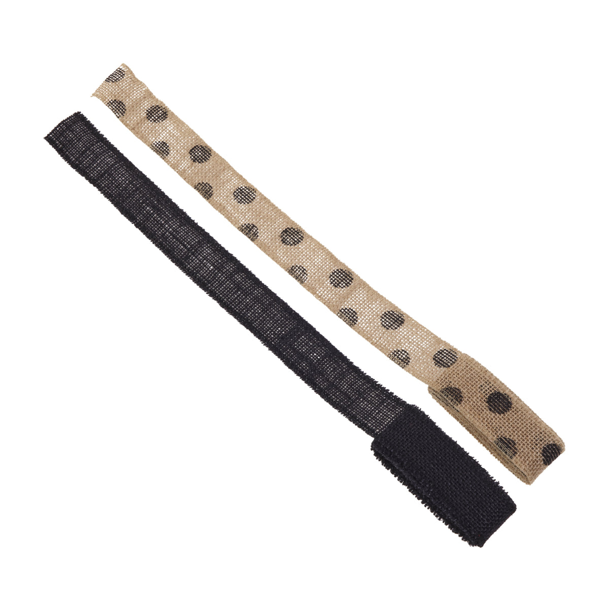 Love, Laugh, Craft Burlap Ribbon Set, 1.5"W x 3-Yds, Natural/White Stripe