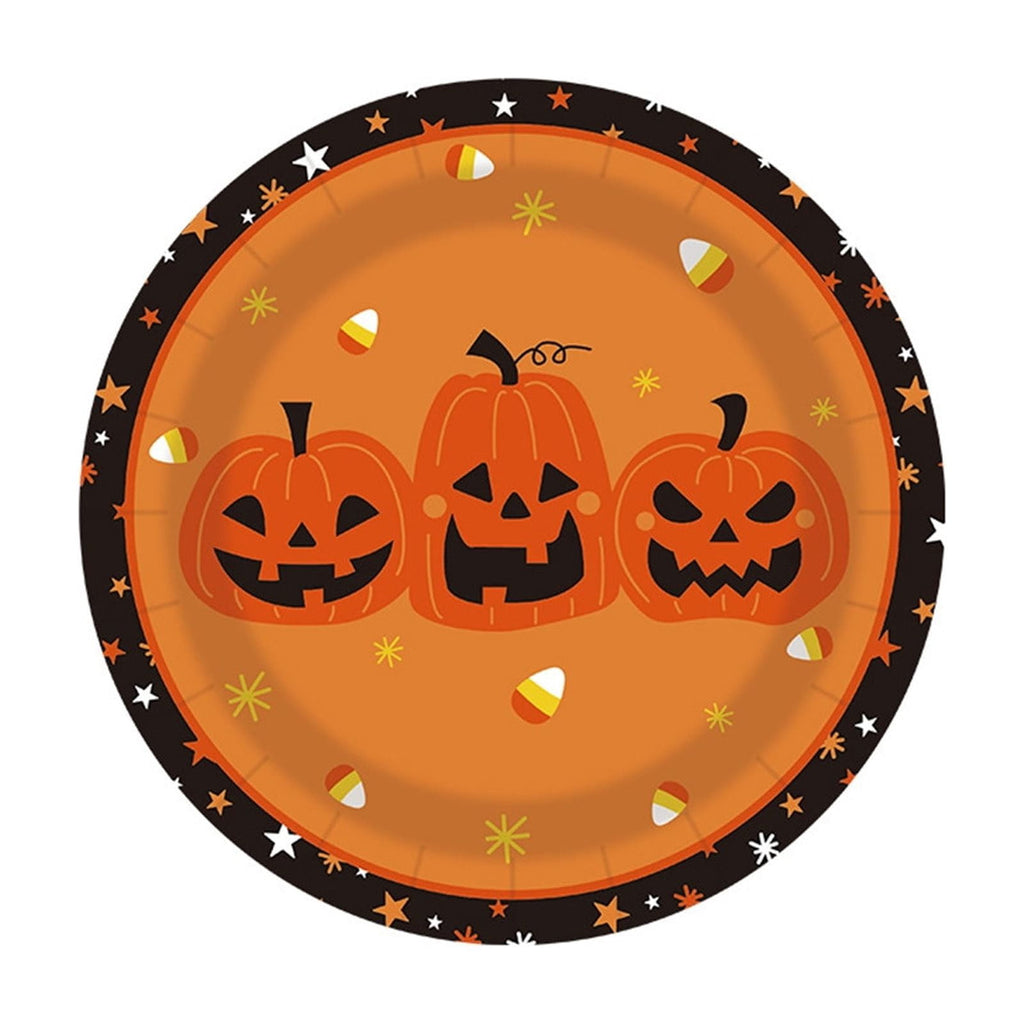 Halloween Party Supplies Set For 24 Guests, Pumpkin Plates, Cups, Napkins, Cutlery, Disposable Tableware Kit For Kids & Adults Halloween Decorations Pumpkin G