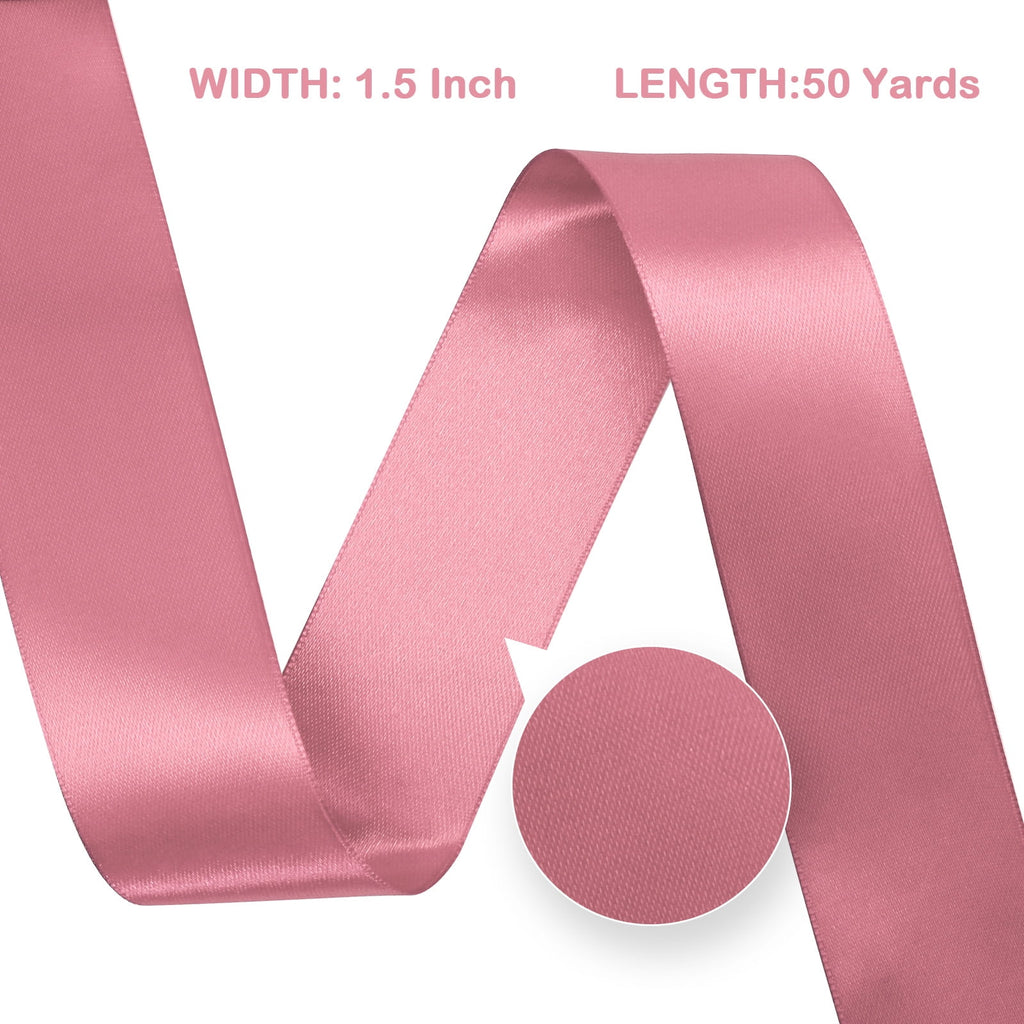 LoomJoyz Double Face Light Purple Satin Ribbon 5/8 inch X 50 Yards, Easter & Spring Decor Ribbon for Gift Wrapping, Weddings, Parties, Hair Bows & Invitations Decorations