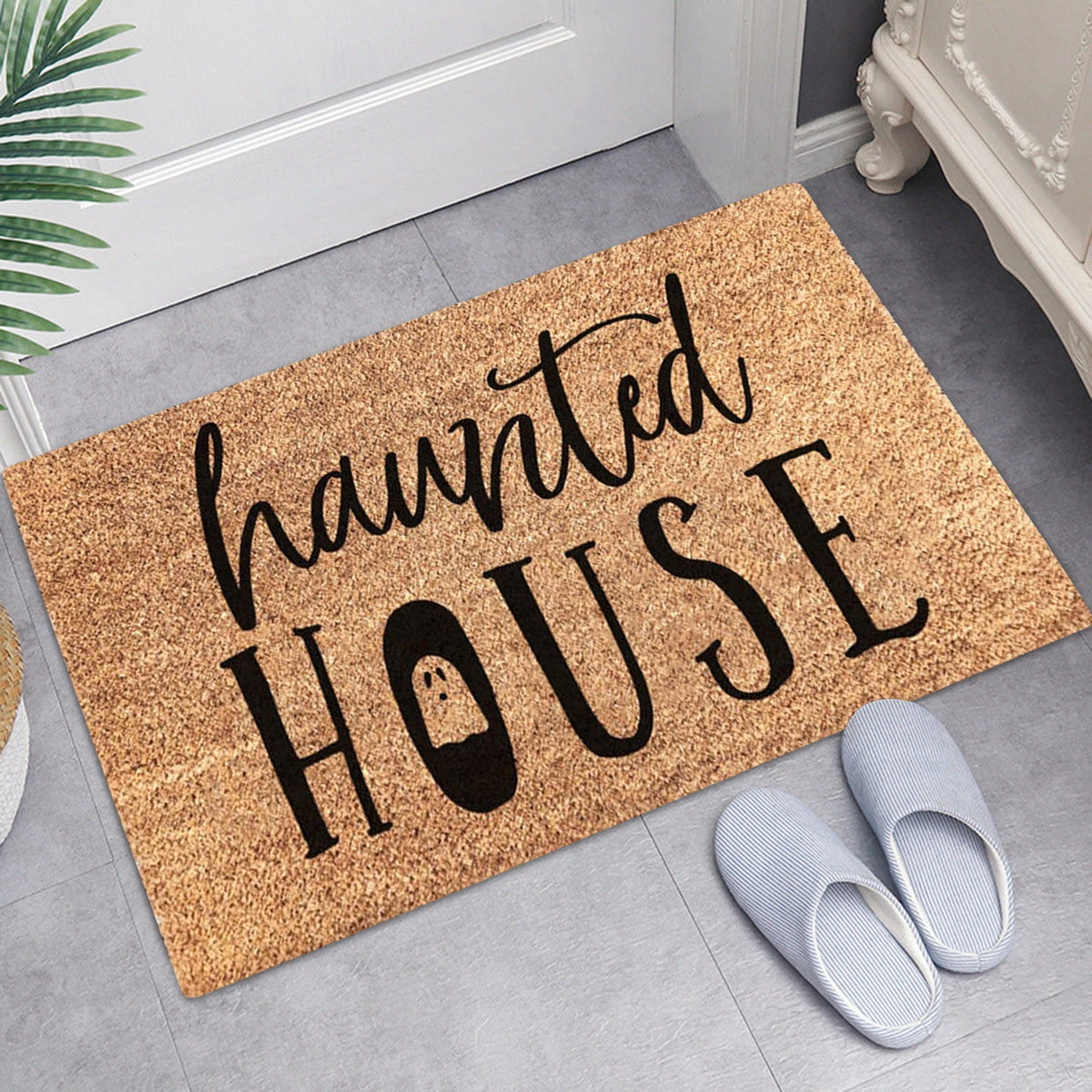 JLFNYA Halloween Rug,15.7*24inch Checkered Rug,Rug Halloween Fall Door Mat Cotton Washable Area Rugs Door Mat Outdoor Entrance for Front Porch Entryway Fall Farmhouse