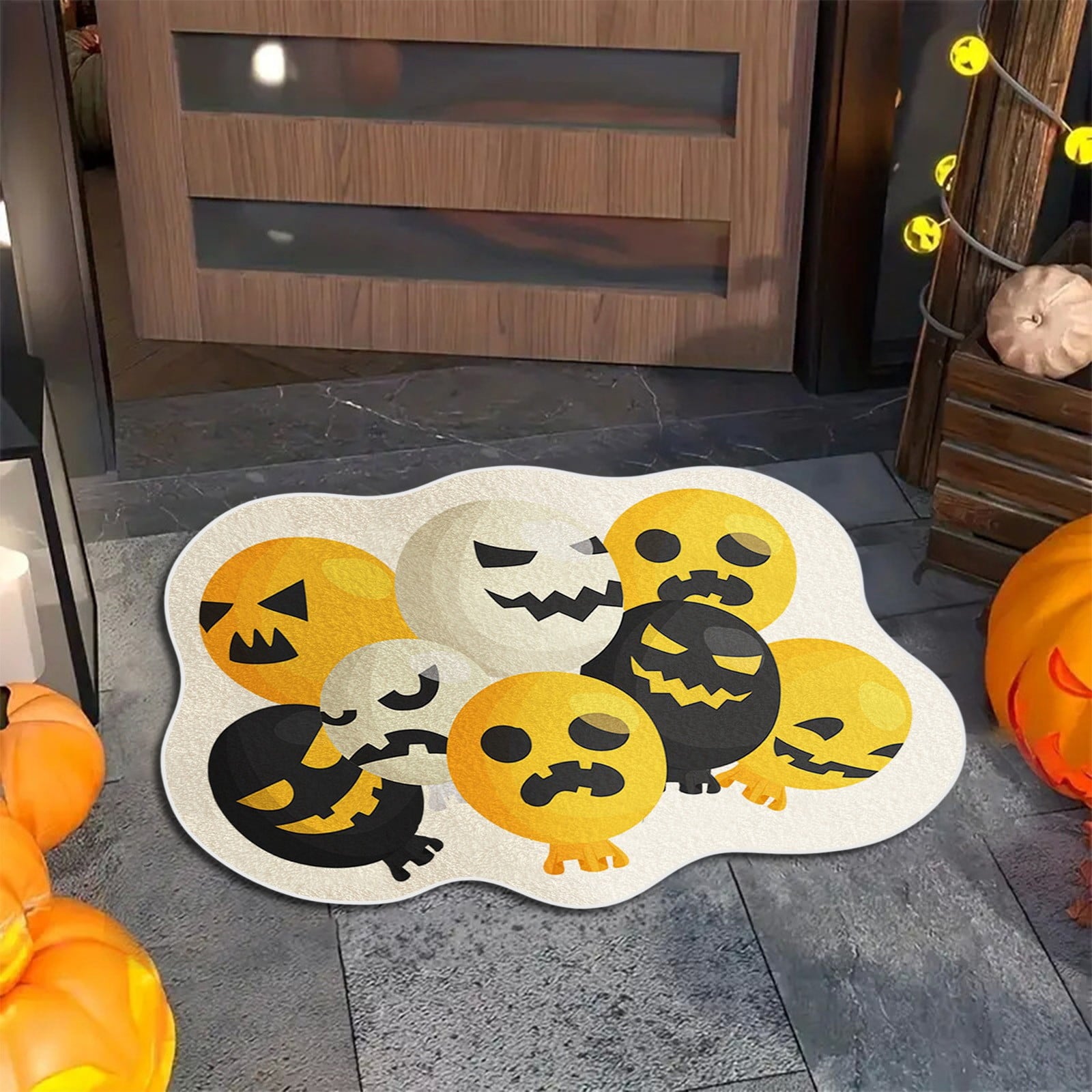 Xuniizn Halloween Mat, 16X24" Velvet Halloween Door Mat for Outside Entrance, Spooky Halloween Rug for Outdoor & Indoor, Non Slip Washable Halloween Doormat, Halloween Bathroom Decor