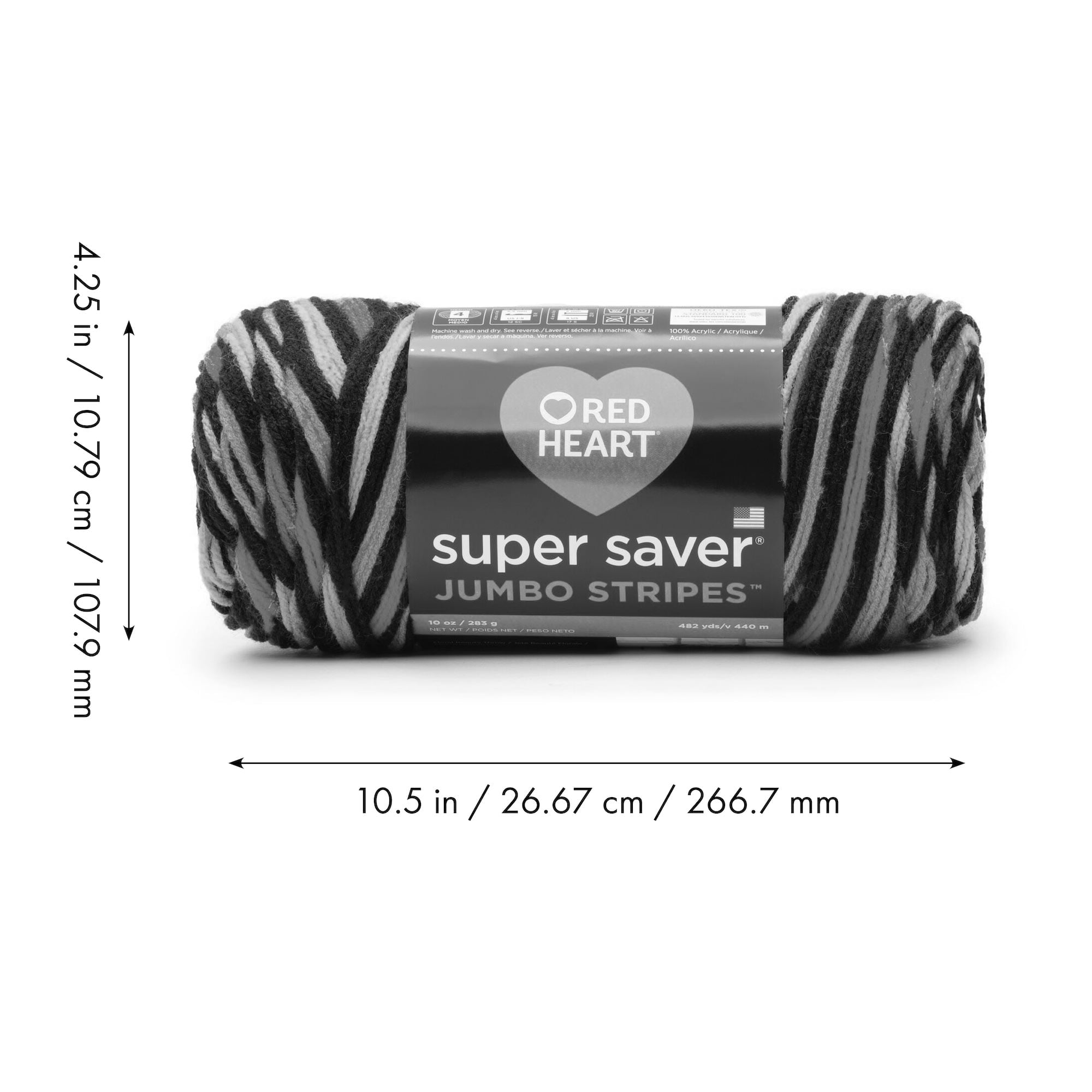 Red Heart® Super Saver® Jumbo #4 Medium Acrylic Yarn, White 14oz/396g, 744 Yards