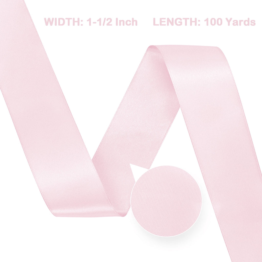 GTYBOVA 1-1/2 Inch X 100 Yards Double Face Satin Ribbon Red Satin Ribbon for Gift Wrapping, Wedding Party Decor, Hair Bows & Invitation Crafts