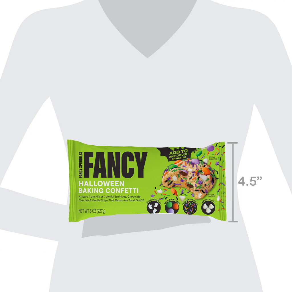 Fancy Sprinkles Halloween Baking Confetti with Sprinkles and Chocolate Candy Pieces, 8 oz Bag