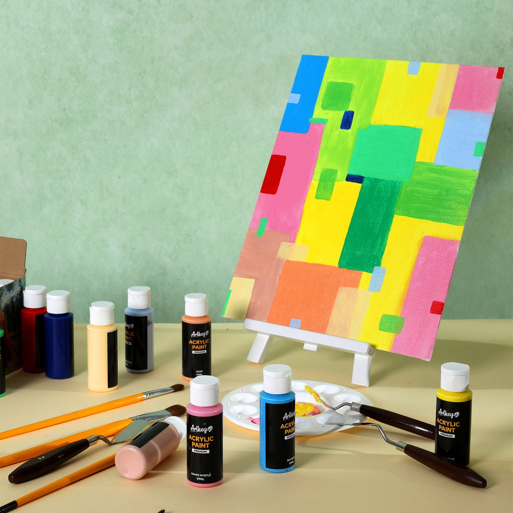 Artkey Acrylic Craft Paint Set, Festival, 24 Colors (2-Ounce)