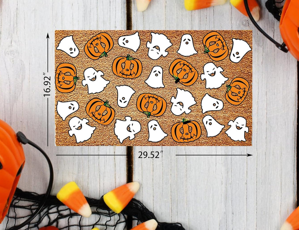 MYFLOCY Halloween Front Doormat 31x19 inch Indoor Outdoor Non Slip Floor Decoration ( Pumpkin Spooky )