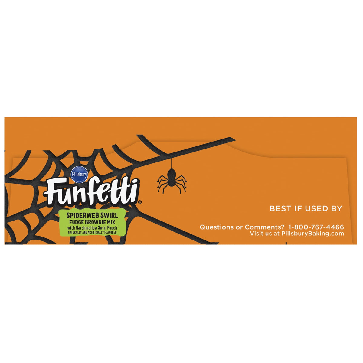 Pillsbury Funfetti Spiderweb Swirl Fudge Brownie Mix, 18.4 oz Box